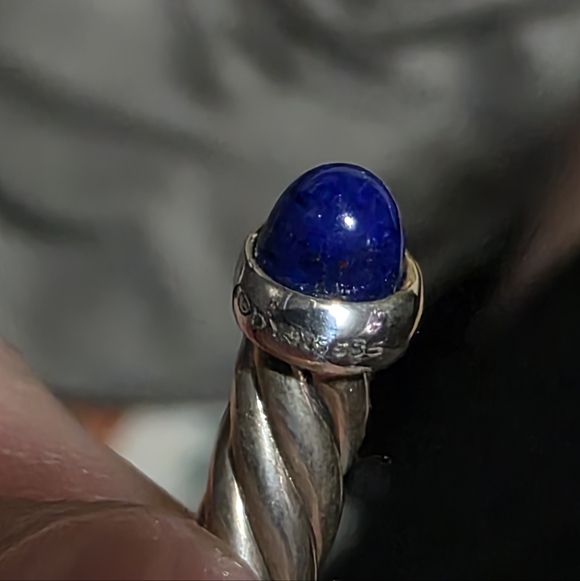 Cable Flex Bracelet in Sterling Silver with 14K Yellow Gold and Lapis Lazuli - Picture 12 of 12